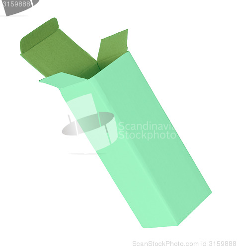 Image of Green cardboard box on a white background