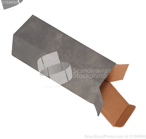 Image of Old dirty cardboard box on a white background