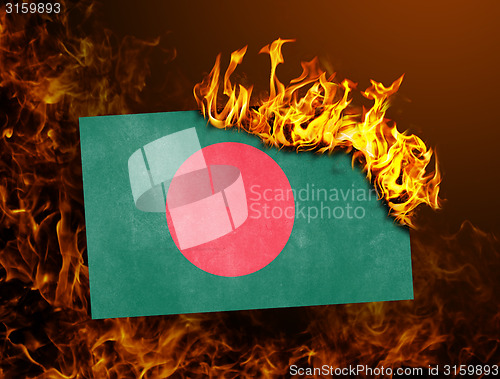 Image of Flag burning - Bangladesh