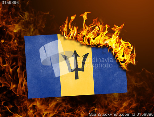 Image of Flag burning - Barbados