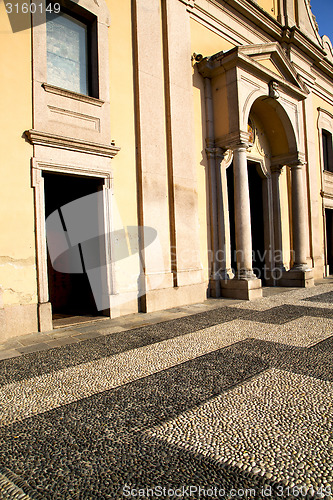 Image of  lombardy    in  the castano primo    old   church  closed brick