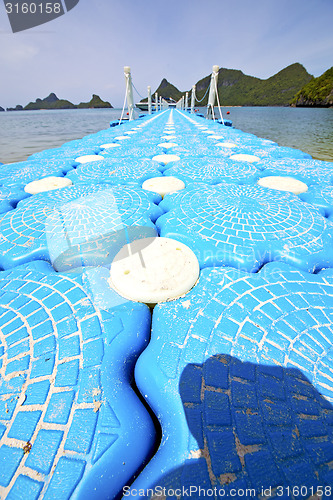 Image of plastic pier  coastline of a   sea thailand kho phangan   