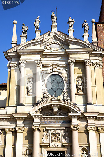 Image of rose window  italy  lombardy     in  the busto arsizio  old     