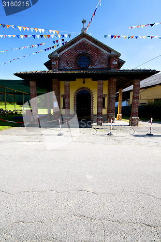 Image of  italy  lombardy     in  the centenate  old   church  closed    