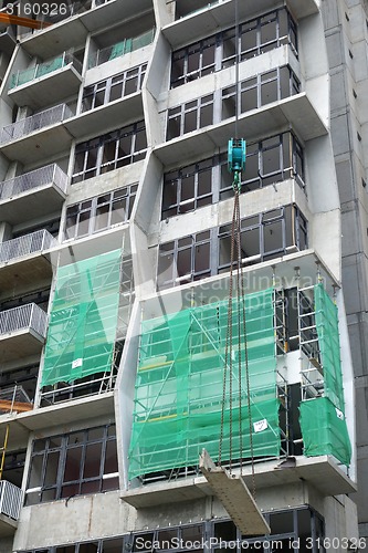 Image of Construction site of a modern skyscraper