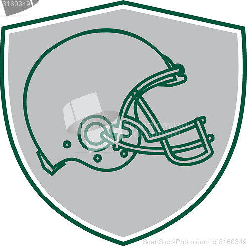 Image of American Football Helmet Line Drawing Retro