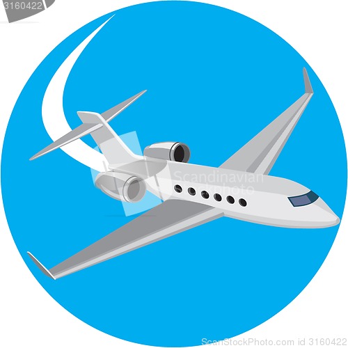 Image of Commercial Light Passenger Airplane Circle Retro