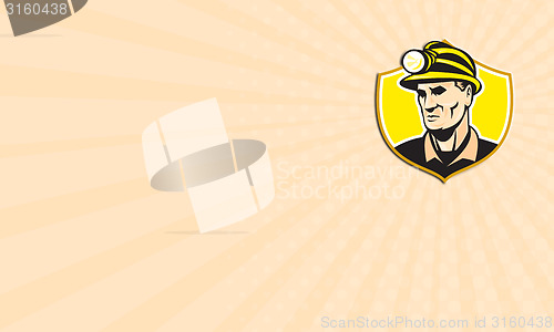 Image of Business card Miner With Hardhat Helmet Shield Retro