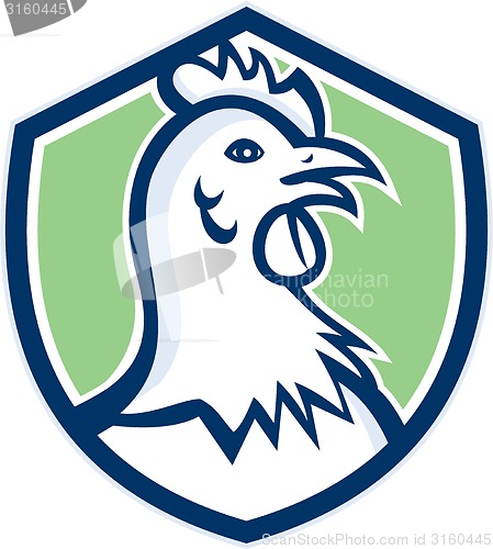 Image of Chicken Hen Head Side Shield Cartoon