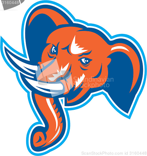 Image of Elephant Head Angry Tusk Retro