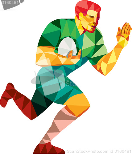 Image of Rugby Player Fend Off Low Polygon