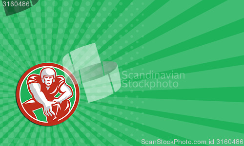 Image of Business card Football Player Snap Circle Retro