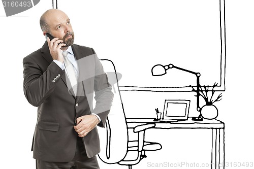 Image of business man office sketch