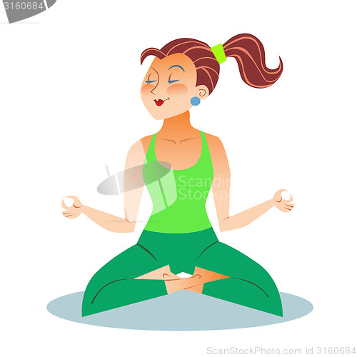 Image of Yoga adult woman meditating