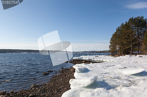 Image of The retreat of the ice on the North Sea with the arrival of spri