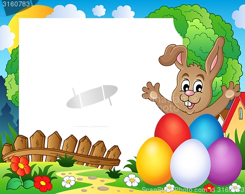 Image of Frame with Easter rabbit theme 2