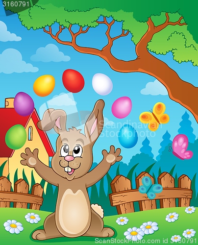 Image of Young bunny with Easter eggs theme 4