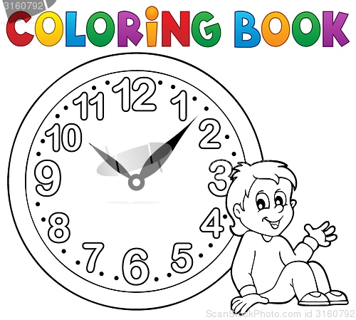 Image of Coloring book clock theme 1