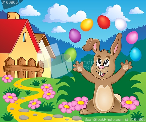 Image of Young bunny with Easter eggs theme 5