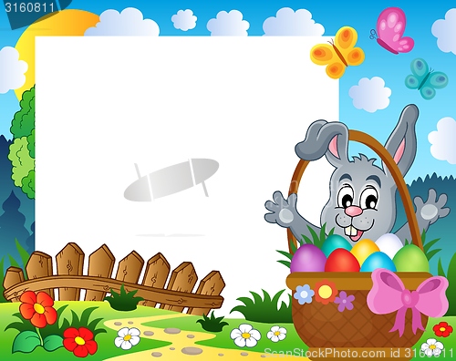 Image of Frame with Easter rabbit theme 3