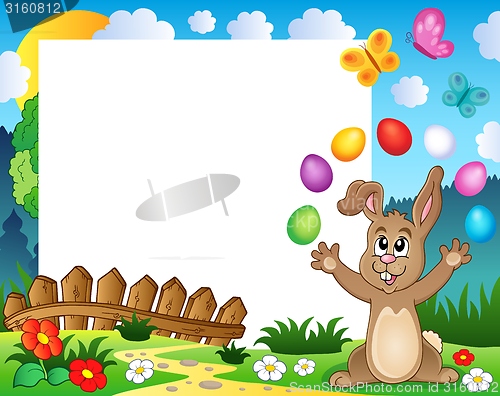 Image of Frame with Easter rabbit theme 4