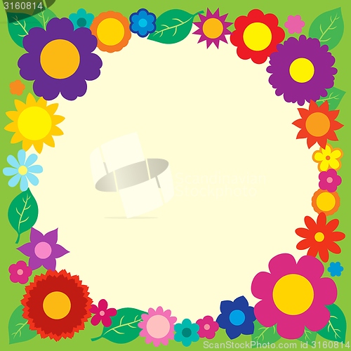 Image of Frame with flower theme 5