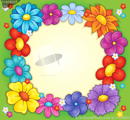 Image of Frame with flower theme 2