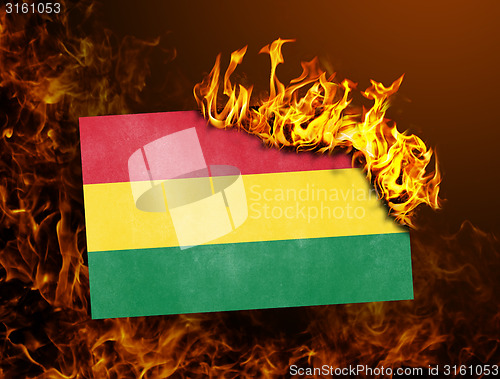 Image of Flag burning - Bolivia