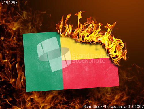 Image of Flag burning - Benin