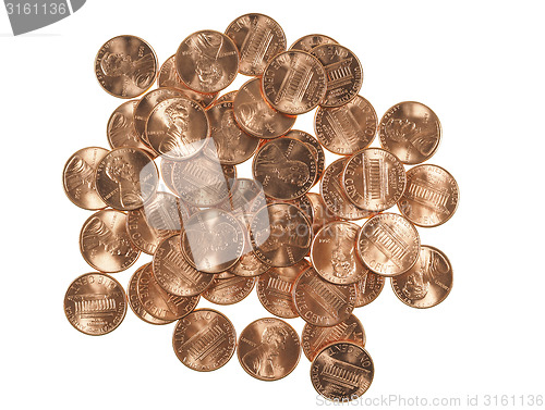 Image of Dollar coins 1 cent wheat penny cent