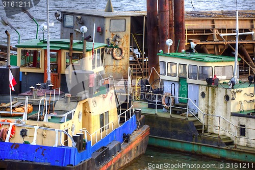 Image of Ships moored at a shipyard