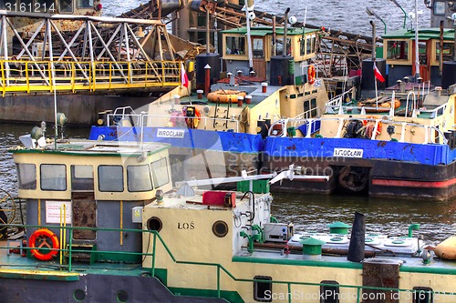 Image of Ships moored at a shipyard