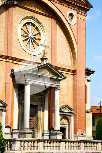 Image of  church    the lonate pozzolo  old   closed brick  