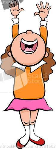 Image of happy girl cartoon illustration