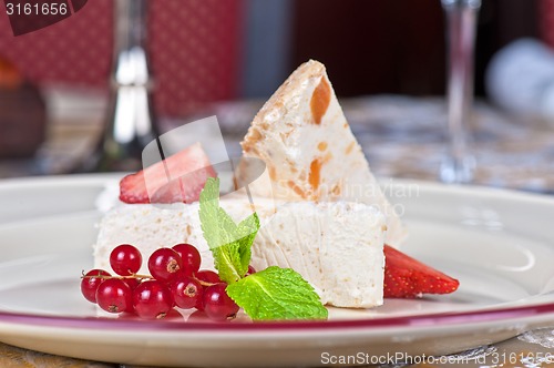 Image of cream berries dessert