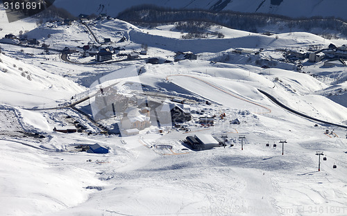 Image of Top view on ski resort