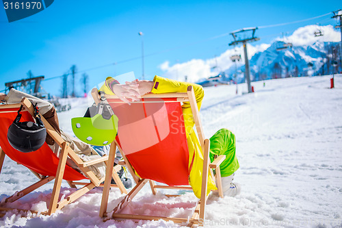 Image of Couple at mountains in winter