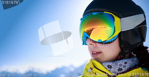 Image of Woman wearing a helmet and glasses