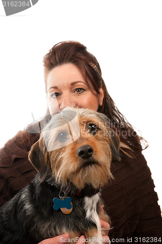 Image of Woman Holding Her Pet Dog