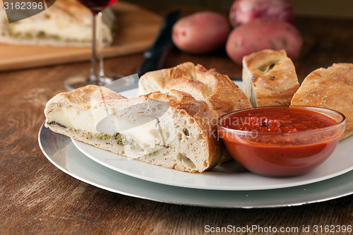 Image of Fresh Sliced Stromboli Stuffed Bread