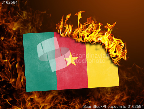 Image of Flag burning - Cameroon