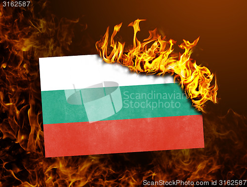Image of Flag burning - Bulgaria