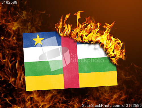 Image of Flag burning - Central African Republic