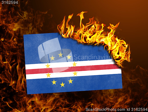 Image of Flag burning - Cape Verde
