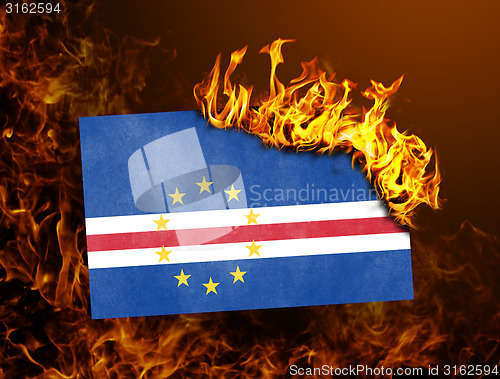 Image of Flag burning - Cape Verde