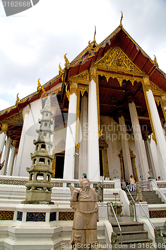 Image of gold    temple   in   bangkok  thailand   pavement