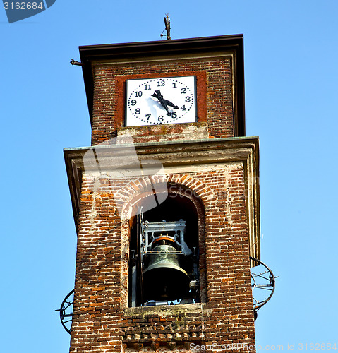 Image of in mozzate   old abstract   tower bell sunny day milan