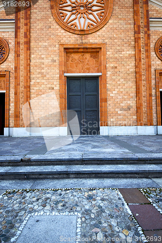 Image of  italy  lombardy    in  the vergiate  old    brick tower wall