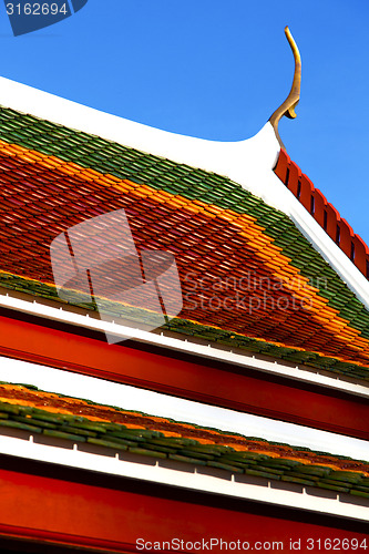 Image of thailand abstract   colors roof   bangkok   and sky