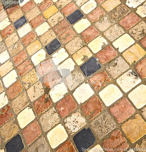 Image of in  borghi  street   abstract   pavement of a curch and marble